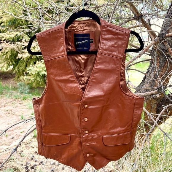 jcpenney Suits & Blazers Vintage Jc Penny Authentic Leather Vest